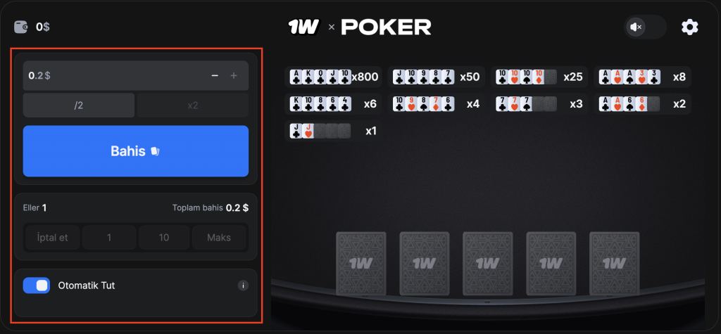 1win'de poker nasıl oynanır?
