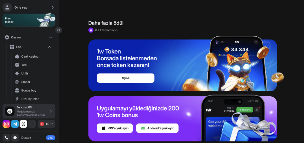 1win poker bonusları