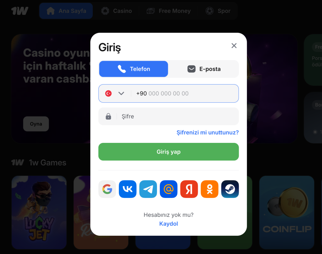 1win casino giriş